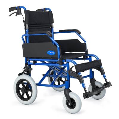  Comfort Plus DM-337 45cm Mavi Alüminyum Özellikli Transfer Tekerlekli Sandalye - Comfort Plus